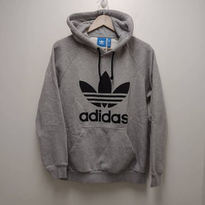 Adidas Gray Trefoil Pullover Hoodie Mens Size Medium